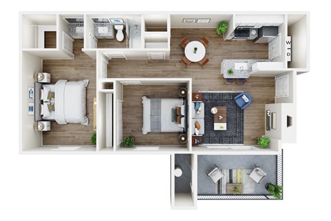 a floor plan of a 1 bedroom apartment